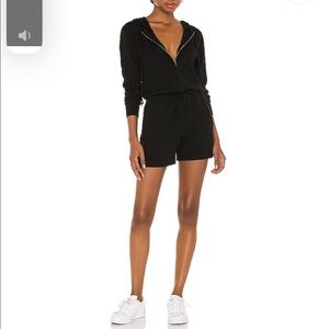 Zip Front Romper in Black lovers and friends